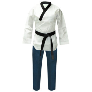 White And Navy Blue Taekwondo Gi
