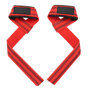 non slip cotton weight lifting straps red